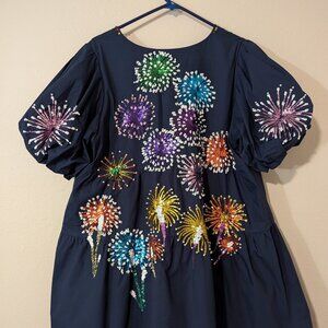 Queen of Sparkles Navy Fireworks Dress